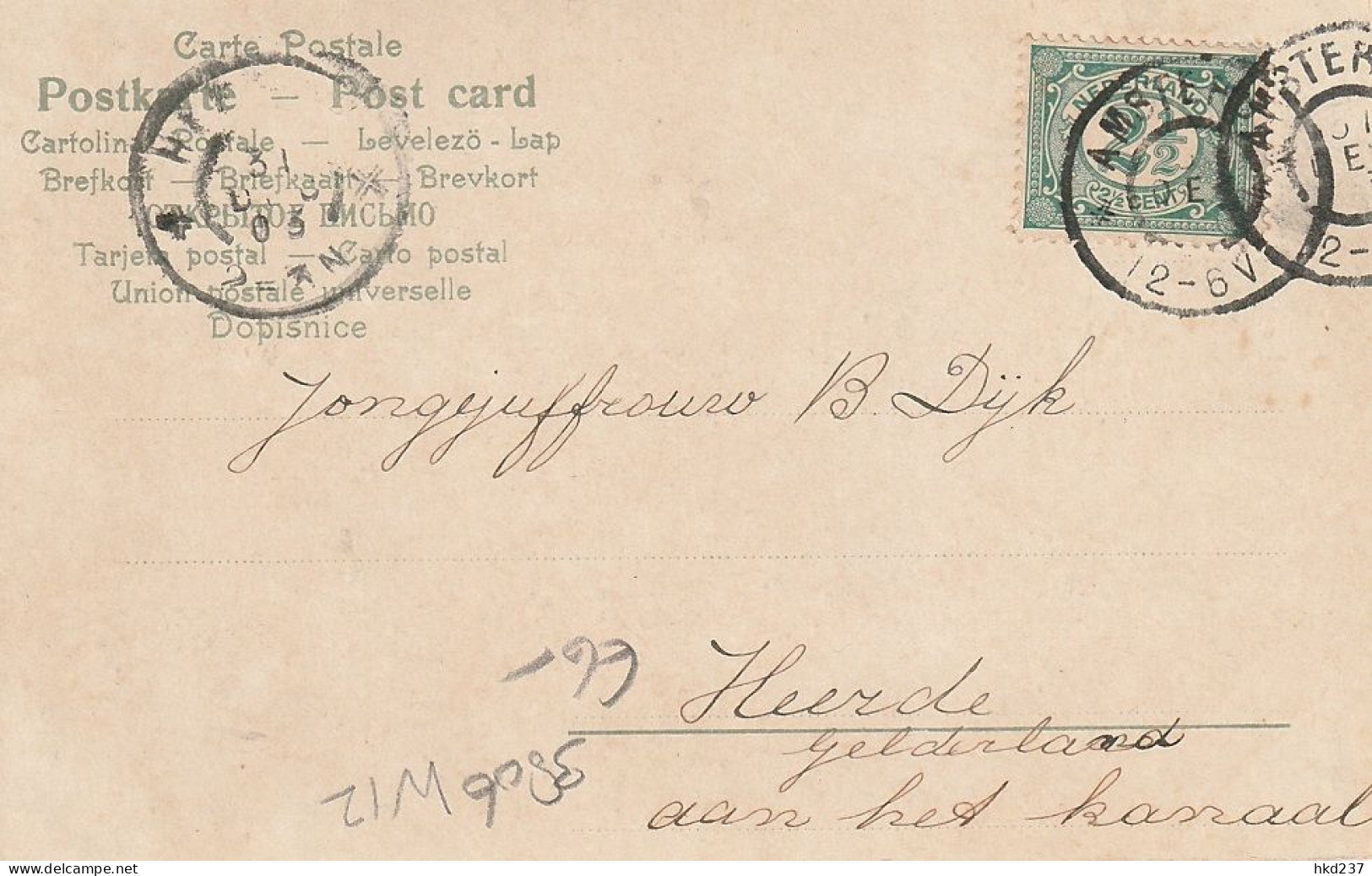 Amsterdam Postkantoor N.Z. Voorburgwal Levendig Verkeer # 1903   3806 - Amsterdam