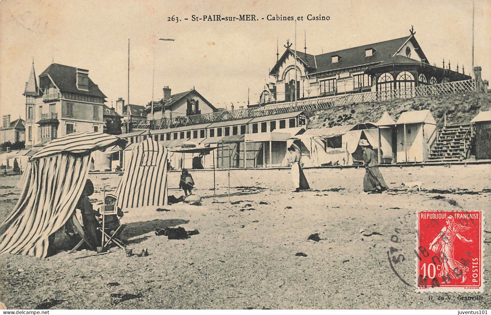 CPA Saint Pair Sur Mer-Cabines Et Casino-263-Timbre-RARE     L2916 - Saint Pair Sur Mer