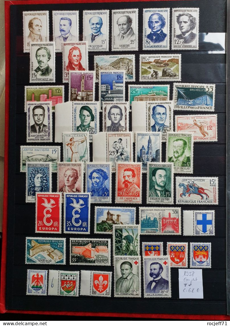 05 - 24 - France - 1958 - Année Complète ** - MNH - TB - Cote : 62 Euros - Unused Stamps