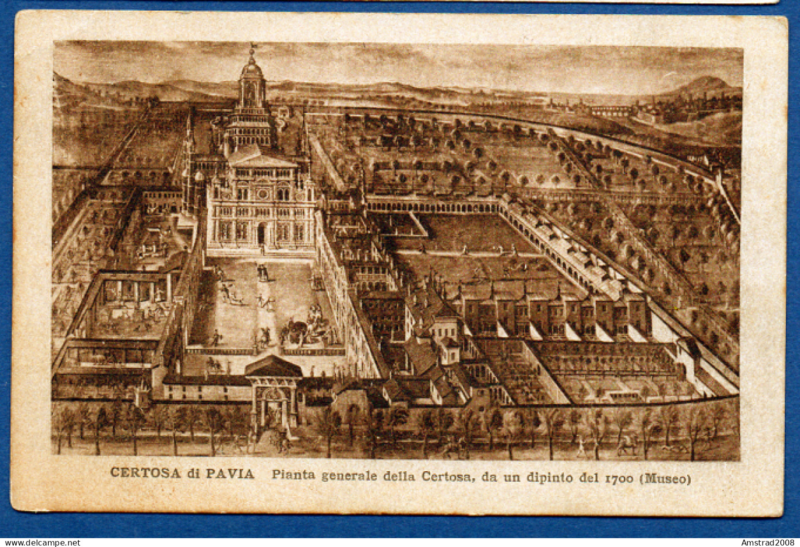 CERTOSA DI PAVIA - POANTA  GENERALE DELLA CERTOSA, DA UN DIPINTO DEL 1700  - ITALIE - Pavia