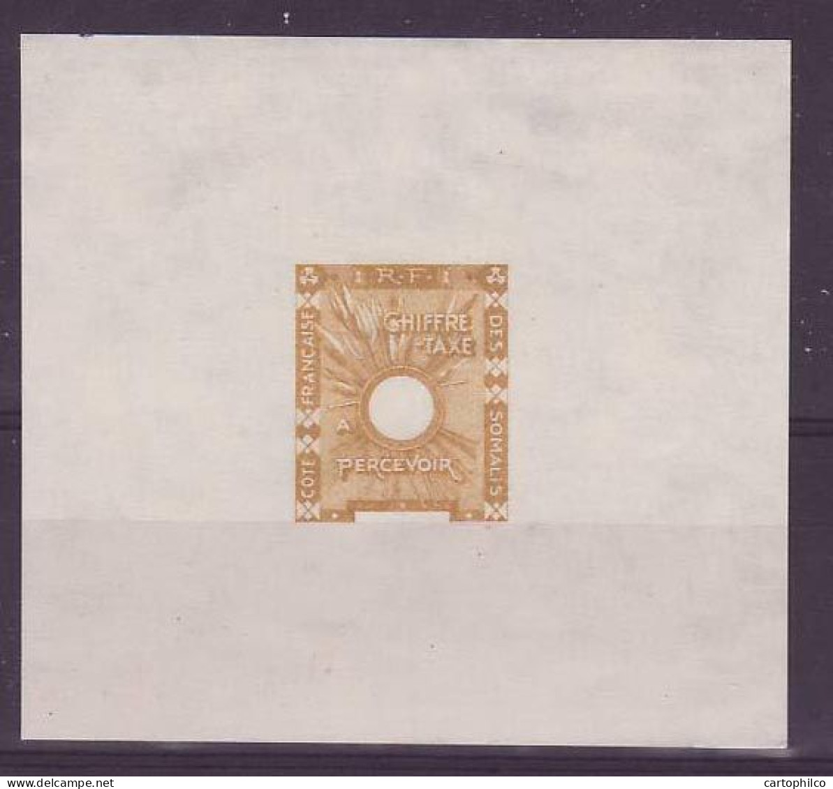 Cote Des Somalis Essai Timbre Taxe Jaune - Unused Stamps