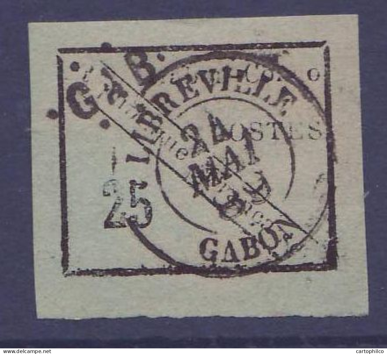 Gabon N°15 Oblitere 25c Bord De Feuille Oblitere Libreville 25 Mai 1889 Signé SUP (tirage 1500) - Used Stamps