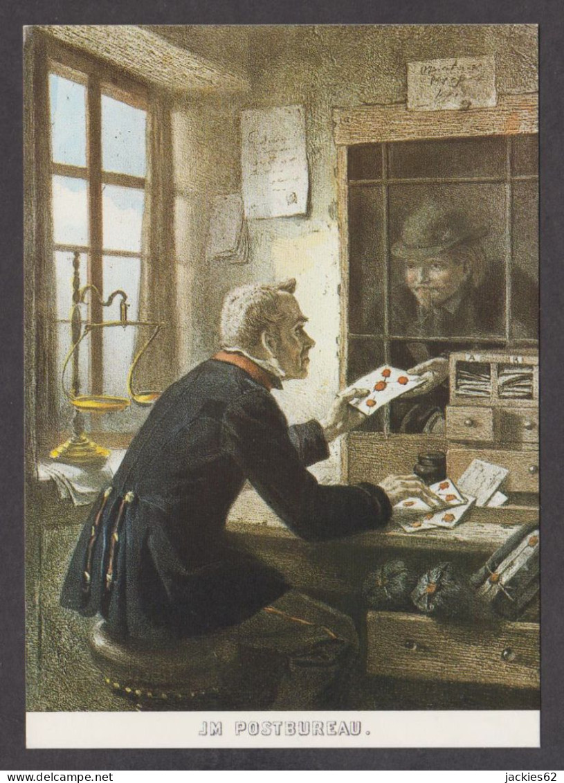 PS137/ E. STAMMEL, *Am Postchalter, 1854*, Francfort, Museum Für Kommunikation - Peintures & Tableaux