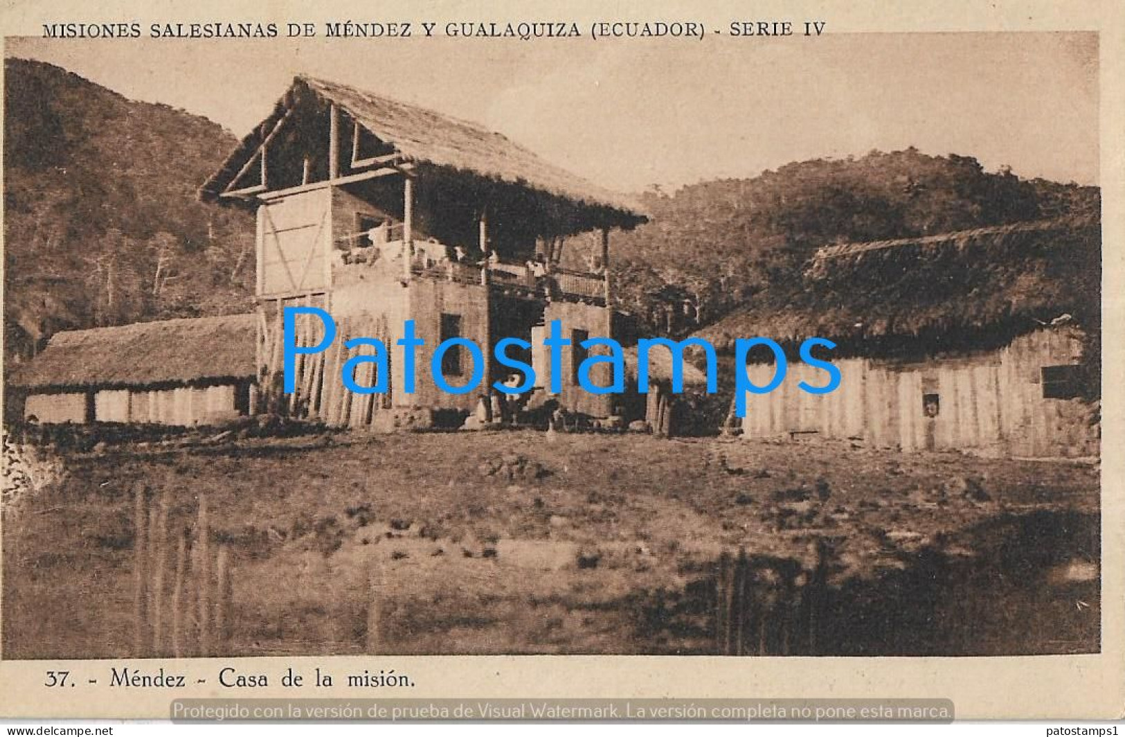 229083 EQUATOR MISIONES SALESIANAS DE MENDEZ Y GUALAQUIZA MENDEZ CASA DE LA MISION BREAK POSTAL POSTCARD - Equateur