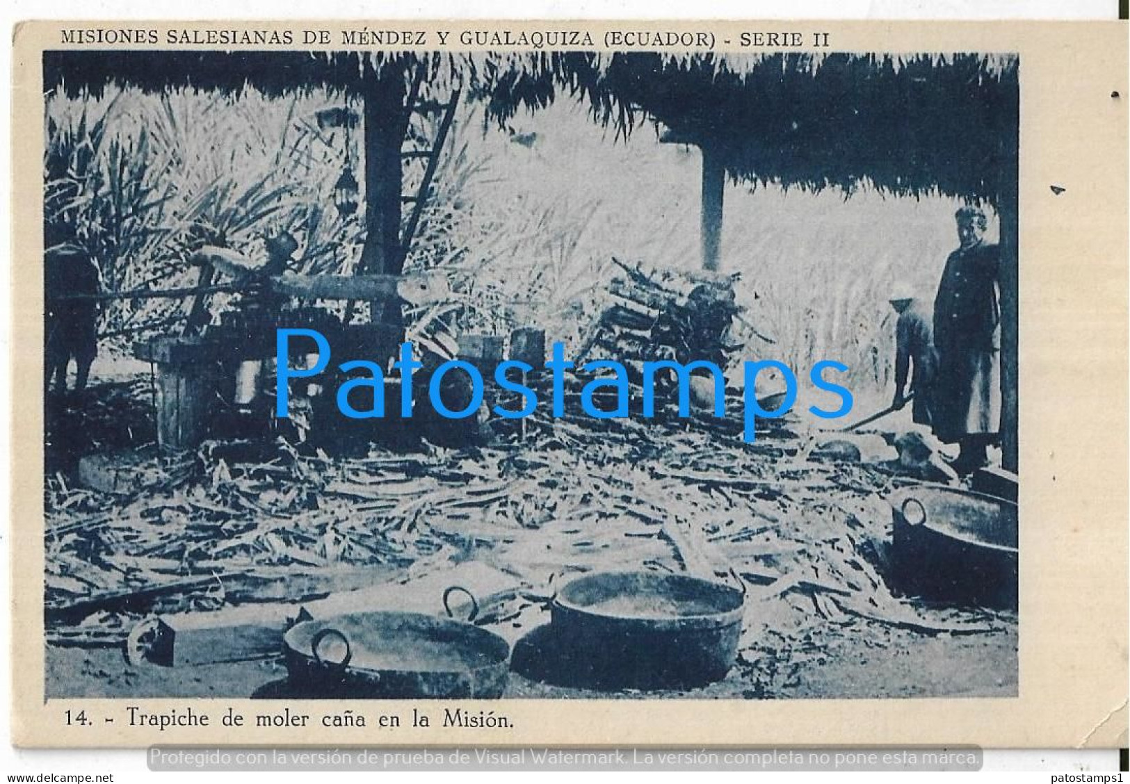 229085 EQUATOR MISIONES SALESIANAS DE MENDEZ Y GUALAQUIZA TRAPICHE DE MOLER CAÑA EN LA MISION POSTAL POSTCARD - Ecuador