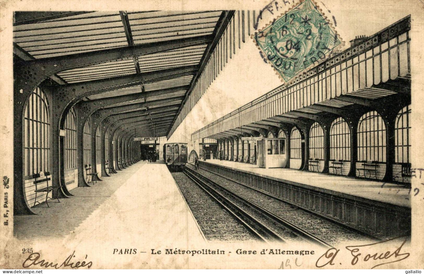 PARIS LE METROPOLITAIN GARE D'ALLEMAGNE - Stations, Underground