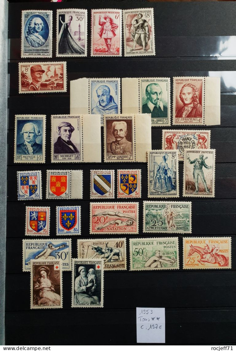05 - 24 - France - Année 1953 - Tous ** - MNH   - Cote : 197 Euros - Unused Stamps
