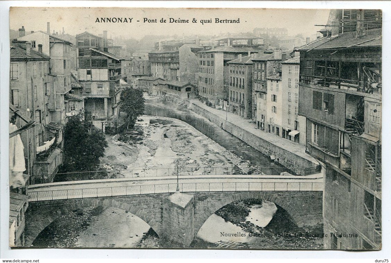 CPA Voyagé 1909 * ANNONAY Pont De Deûme Et Quai Bertrand * Edition Nouvelles Galeries - Annonay