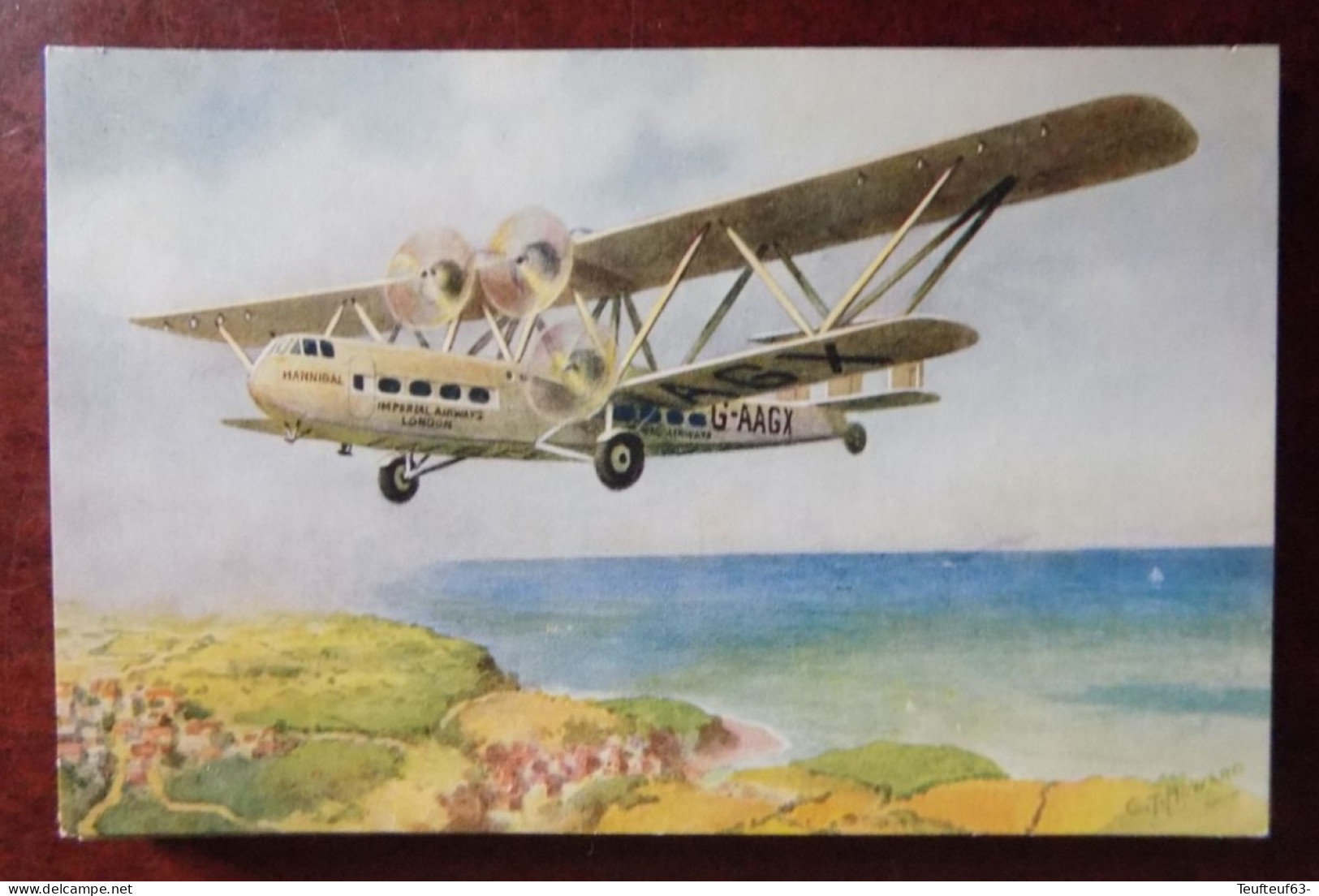 Cpa Imperial Airways Liner " Hannibal " - Ill. Howard - 1919-1938: Between Wars