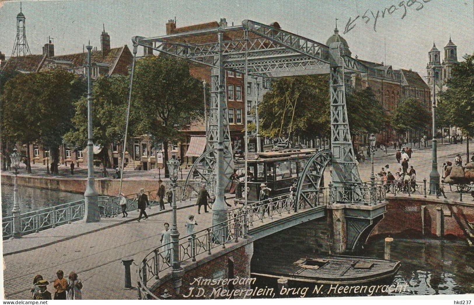 Amsterdam J.D.Meijerplein Brug Nieuwe Heerengracht Levendig Tram Synagoge Hoogduitse Gemeente # 1906      5079 - Amsterdam