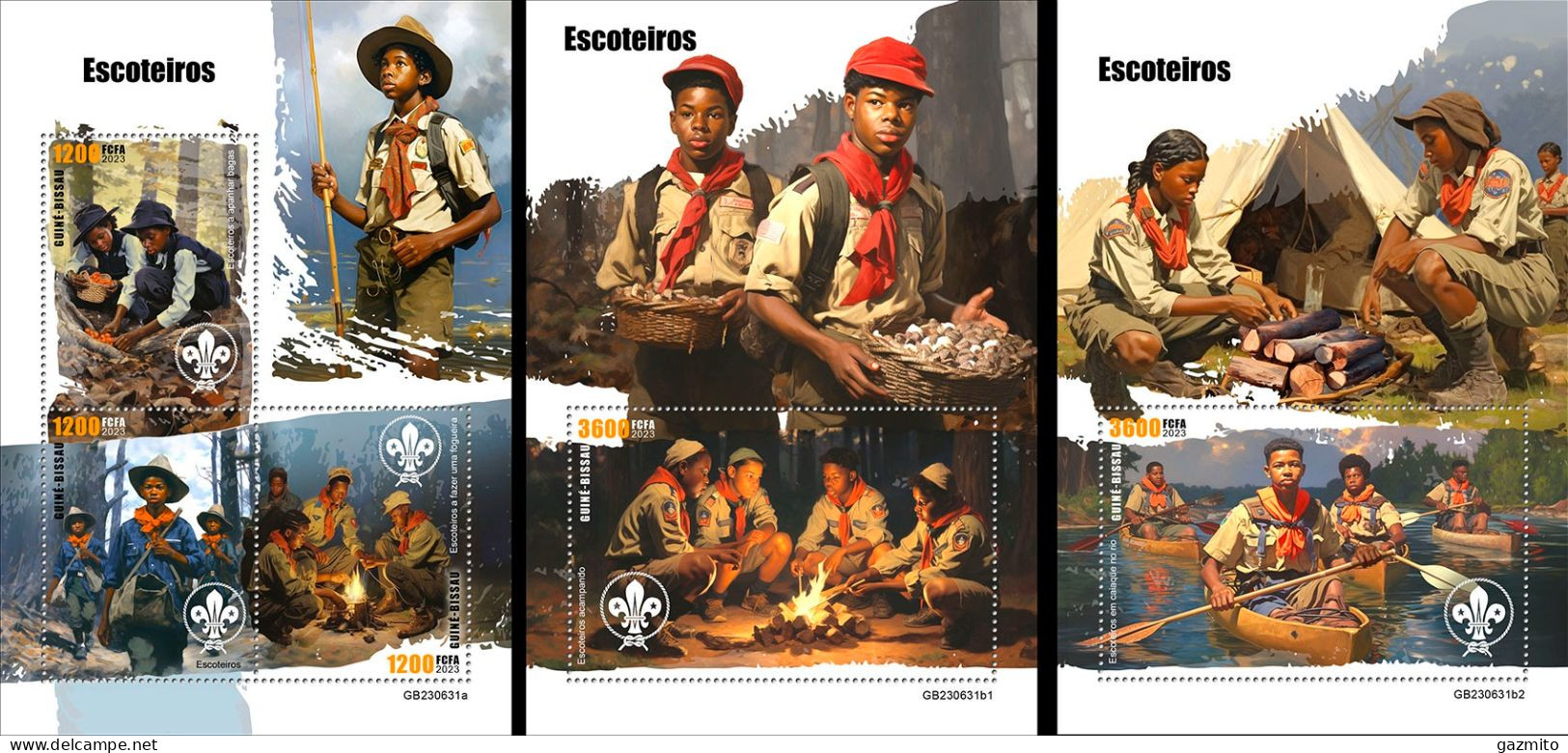 Guinea Bissau 2023, Scout, Mushrooms, 3val In BF +2BF - Unused Stamps