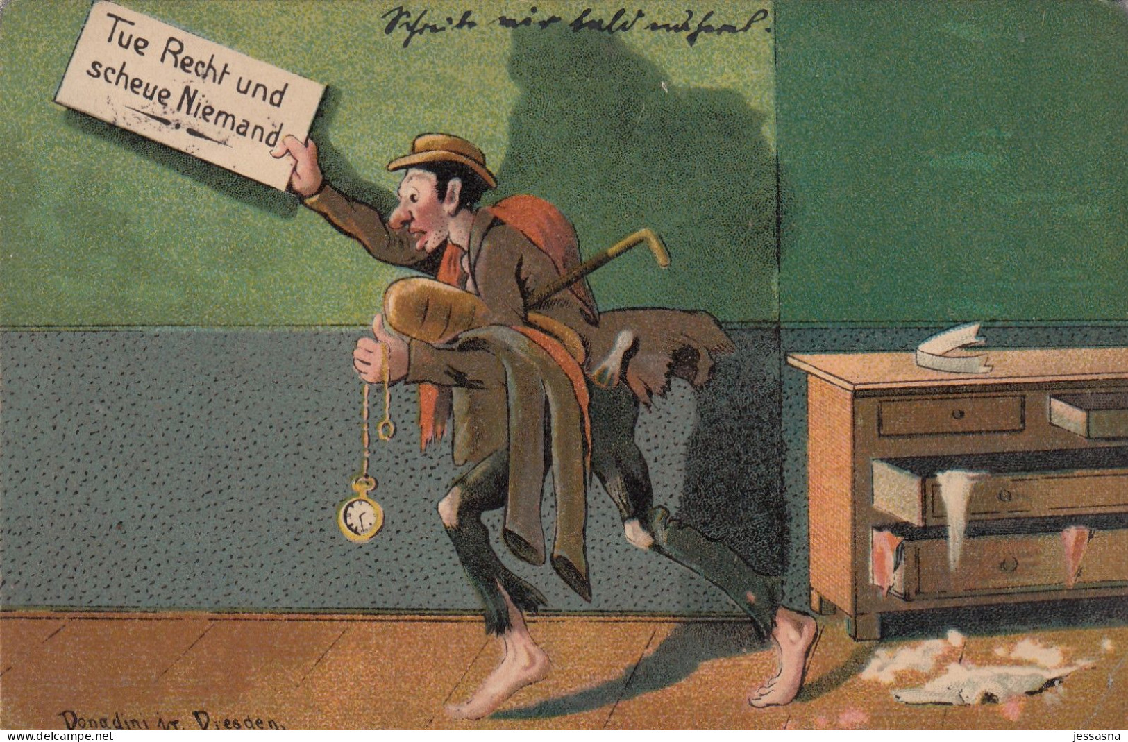 AK - Juxkarte - Tue Recht Und Scheue Niemand - 1908 - Humor