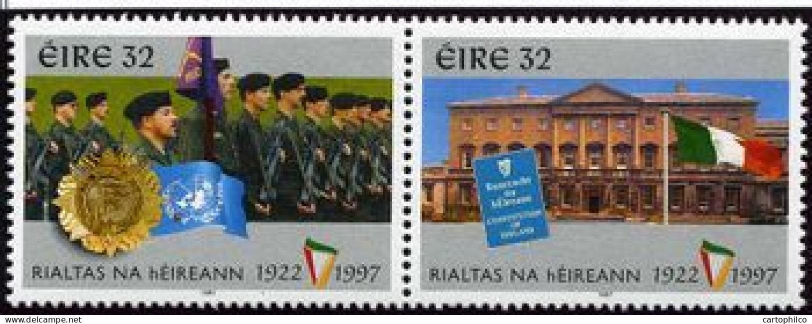 Ireland Anniversary Of State 1922 1997 Serie Of 8 Stamps Police Music Army Hurling - Blocks & Sheetlets