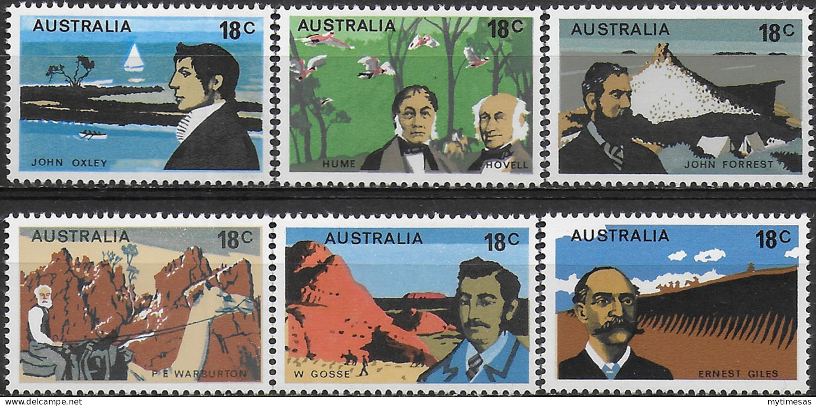 1976 Australia 19th Century Explorers 6v. MNH SG. N. 616/21 - Andere & Zonder Classificatie