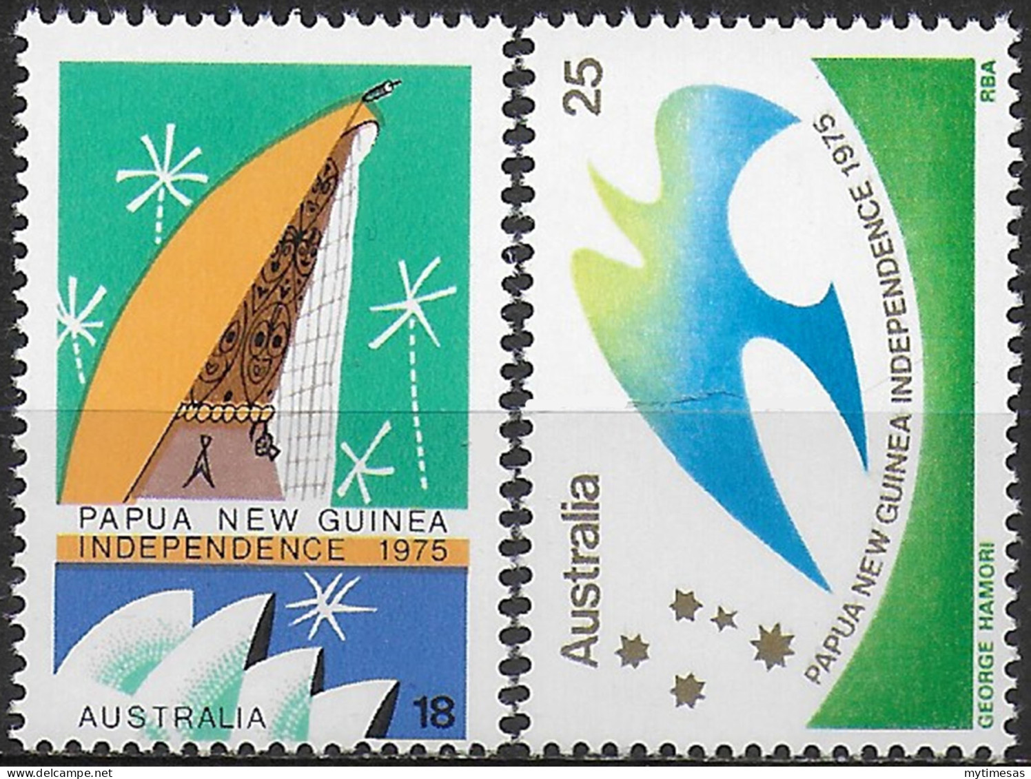 1975 Australia Independence Of Papua New Guinea 2v. MNH SG. N. 610/611 - Otros & Sin Clasificación