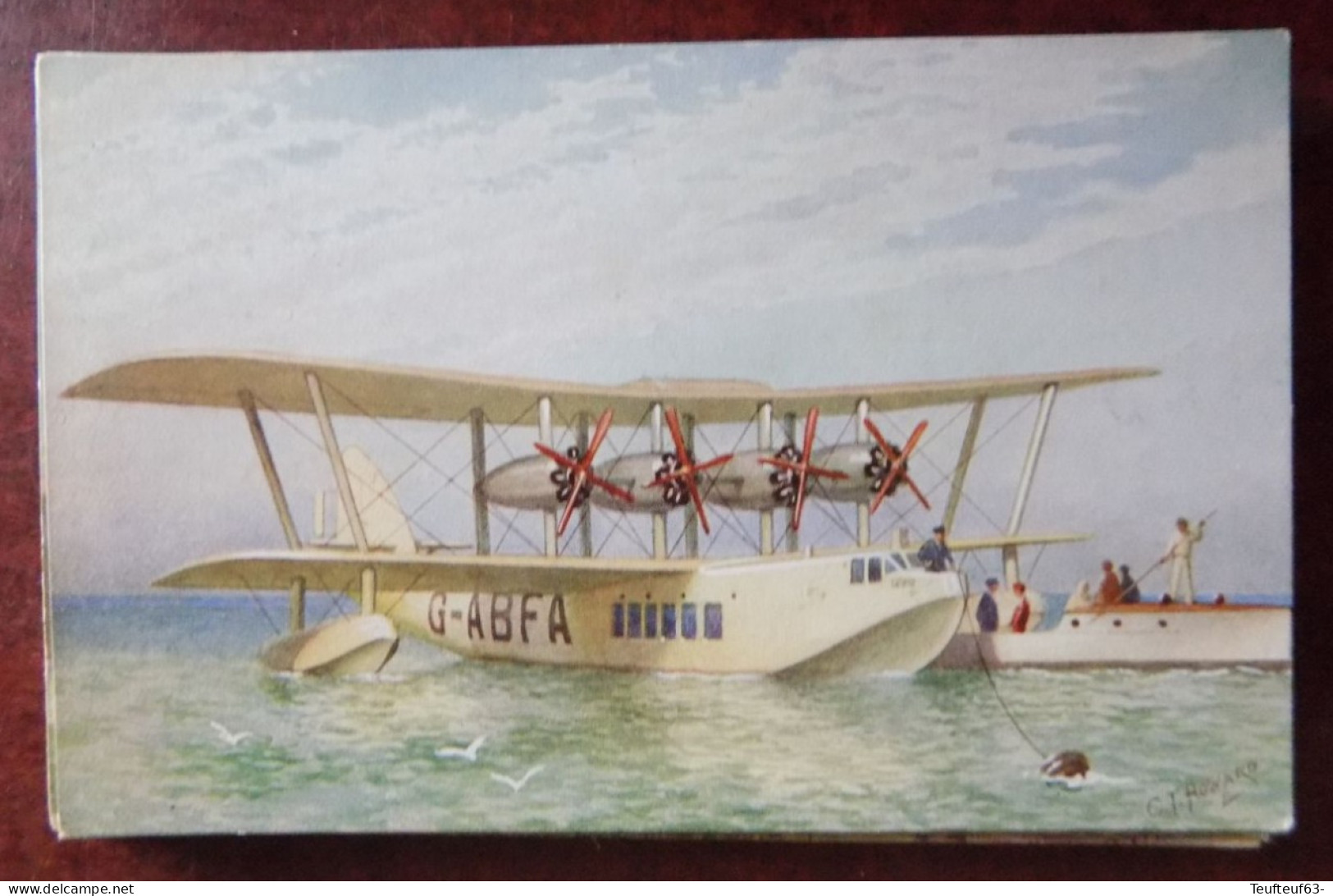 Cpa Imperial Airways Flying Boat " Scipio "  - Ill. Howard - 1919-1938: Entre Guerres
