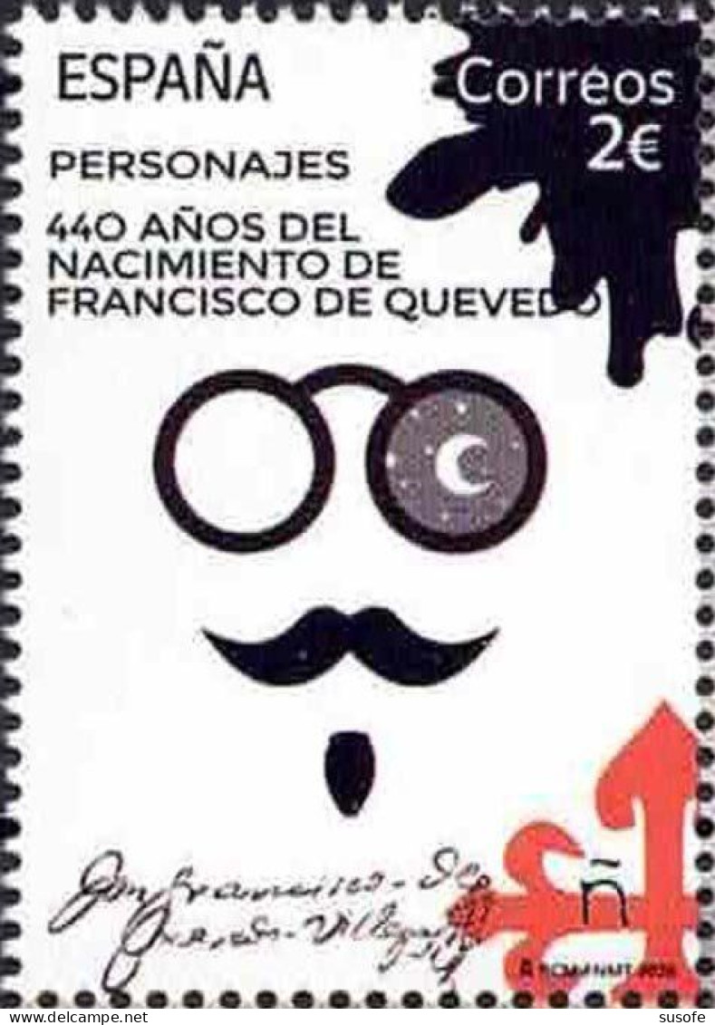 España 2020 Edifil 5428 Sello ** Personajes 440 Aniversario Del Nacimiento De Francisco De Quevedo Michel 5473 - Unused Stamps