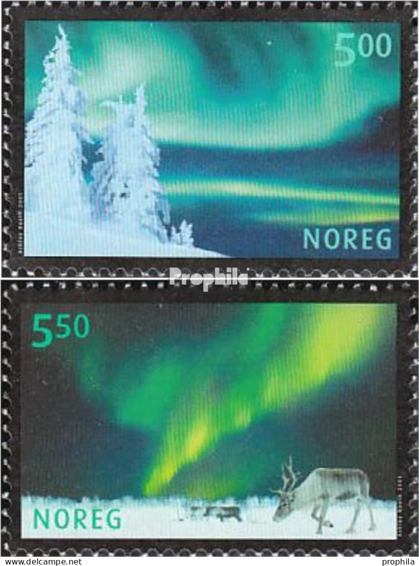 Norwegen 1413-1414 (kompl.Ausg.) Postfrisch 2001 Polarlichter - Ongebruikt