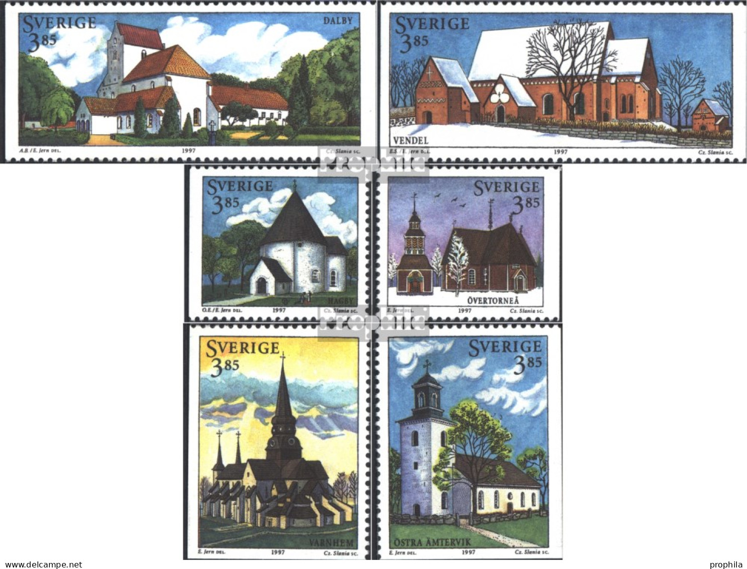 Schweden 1976-1981 (kompl.Ausg.) Postfrisch 1997 Schwedische Häuser (III) - Unused Stamps