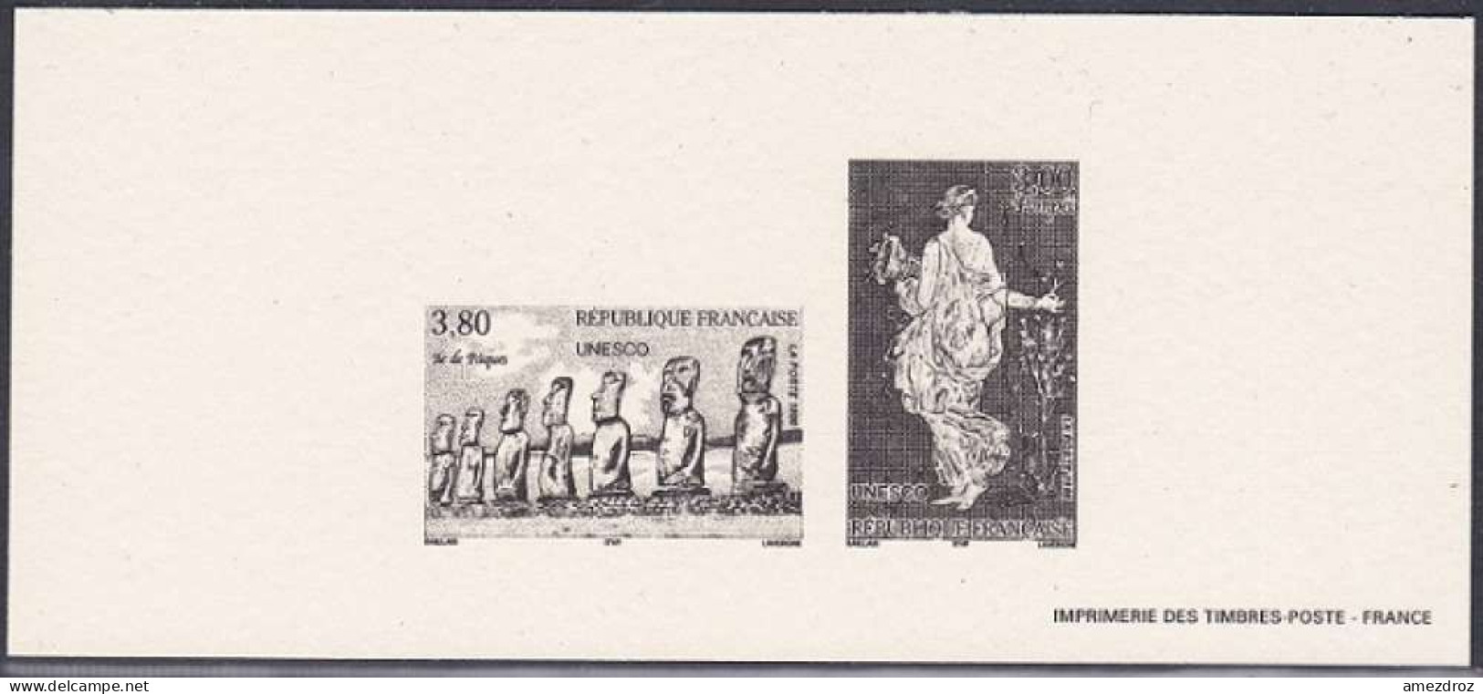 France Gravure Officielle Unesco (3) - Documents Of Postal Services