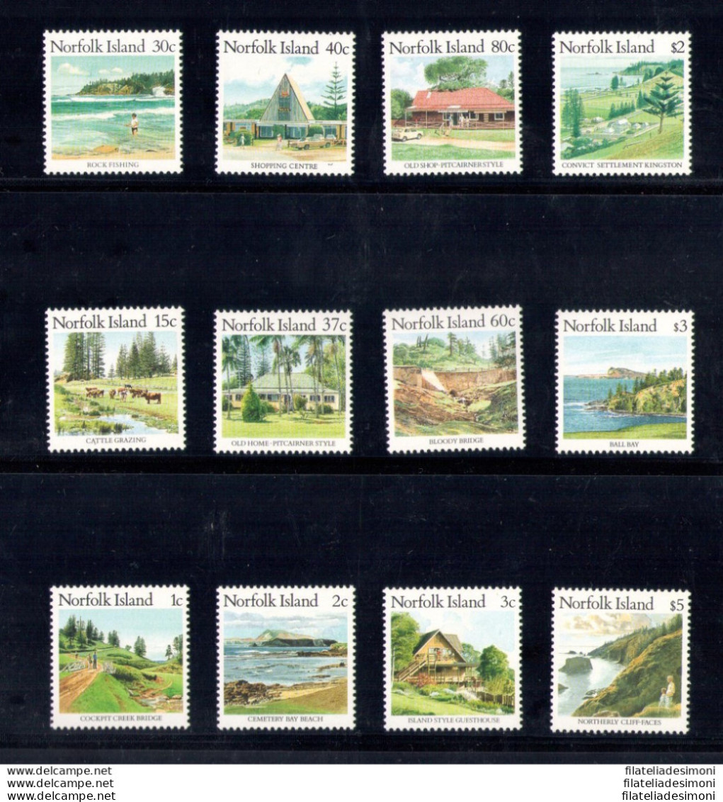 1987-88 Norfolk - Ordinaria Siti E Monumenti, Yvert N. 401-04 +409-12 + 432-35 - 12 Valori - MNH** - Other & Unclassified