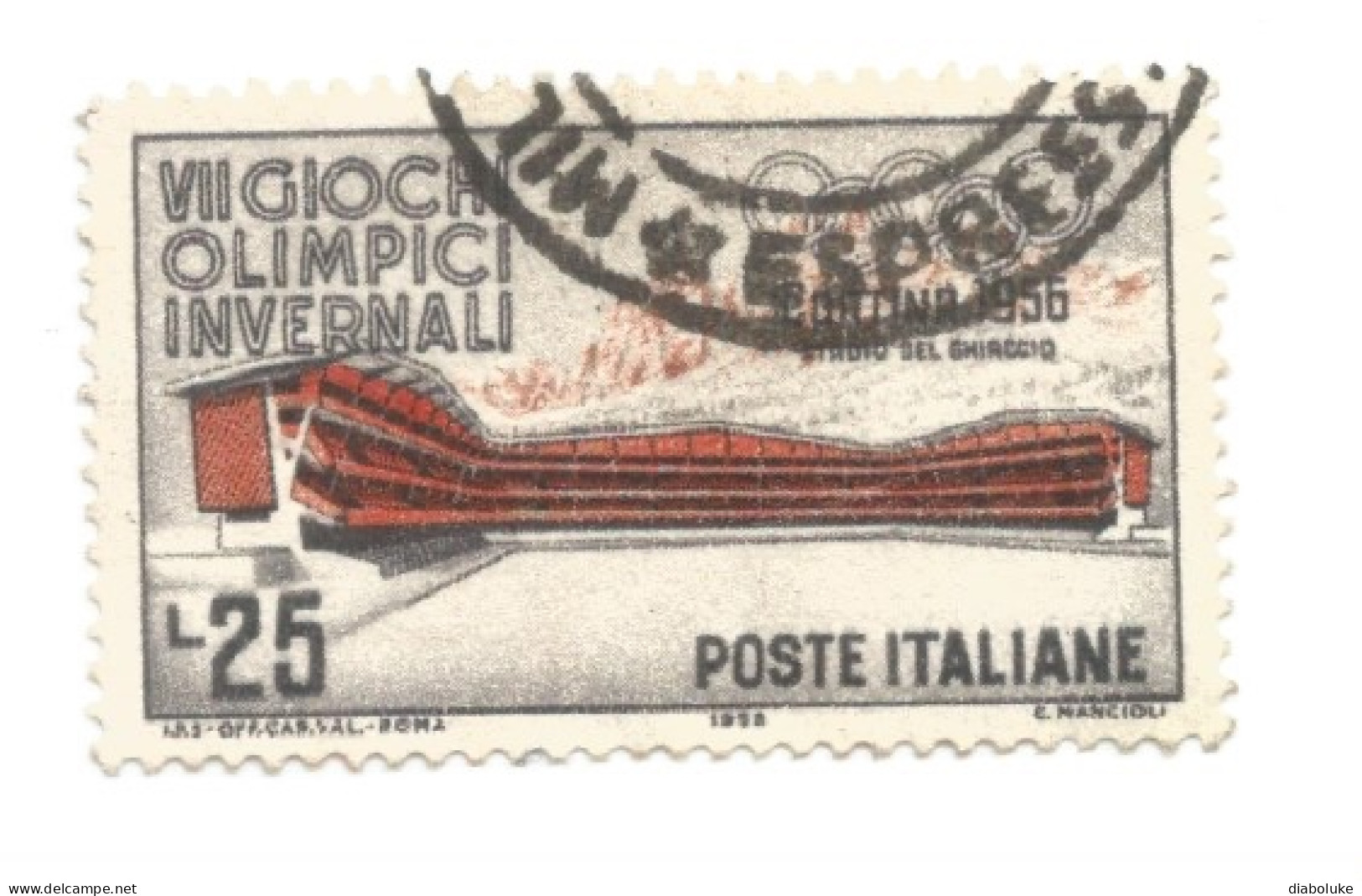 (REPUBBLICA ITALIANA) 1956, GIOCHI OLIMPICI INVERNALI A CORTINA - Serie Di 4 Francobolli Usati - 1946-60: Oblitérés