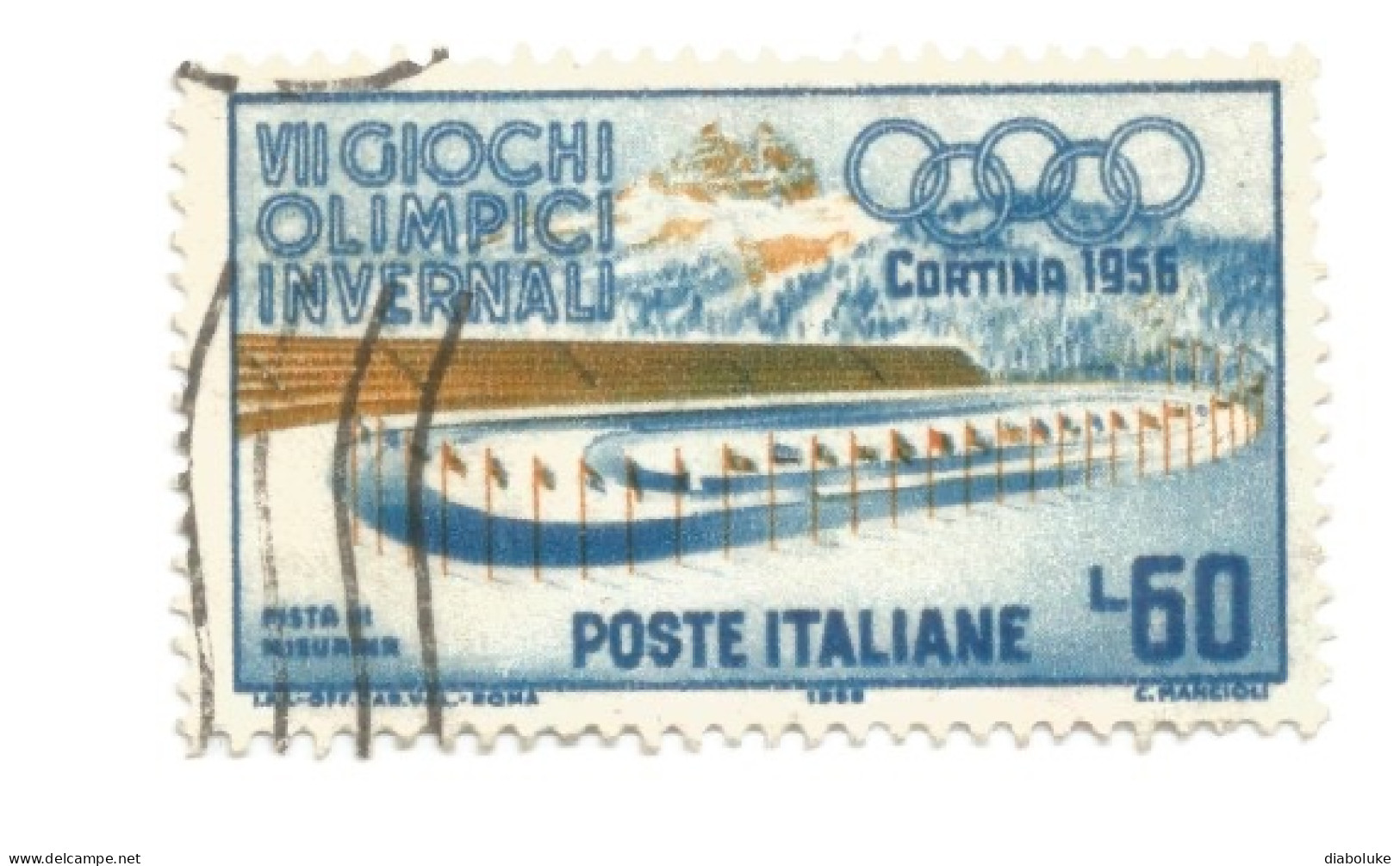 (REPUBBLICA ITALIANA) 1956, GIOCHI OLIMPICI INVERNALI A CORTINA - Serie Di 4 Francobolli Usati - 1946-60: Oblitérés