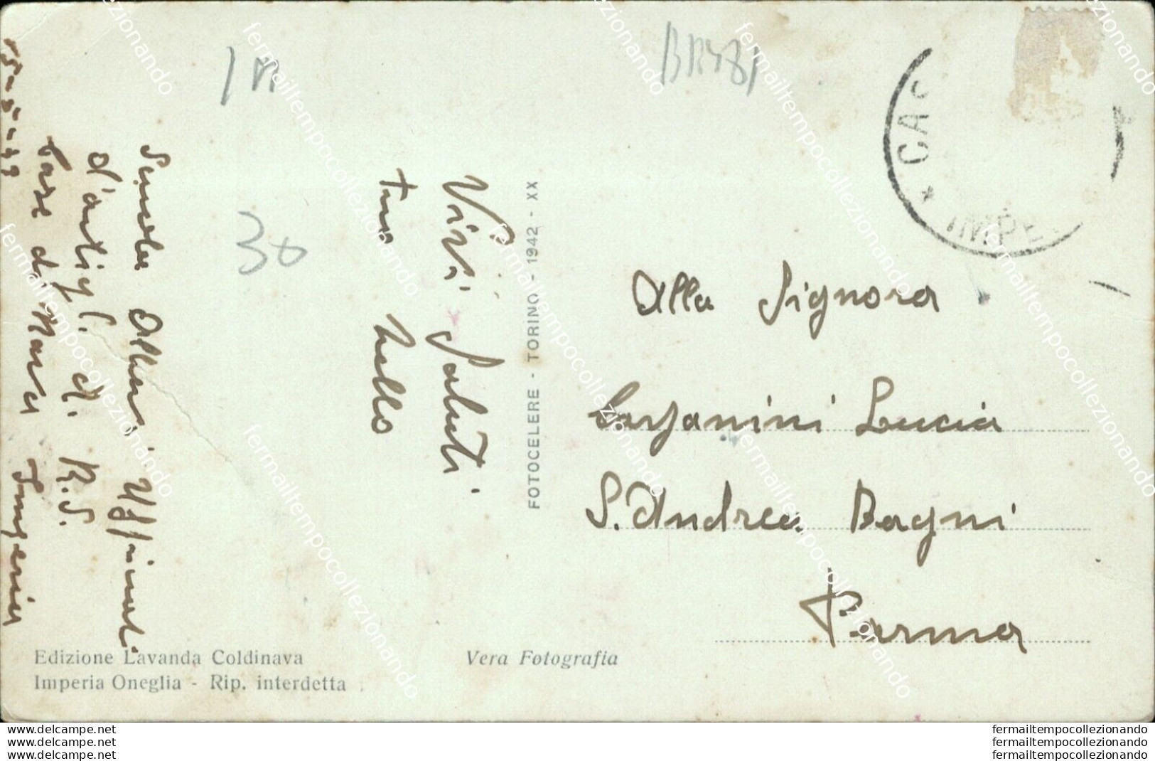 Br481 Cartolina Colle Di Nava Raccolta Della Lavanda 1939  Imperia Liguria - Imperia