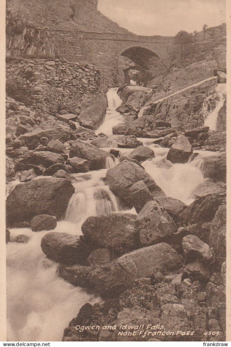 Postcard - Ogwen And Idwall Falls - Nant Ffrancon Pass - Card No.4309 - Very Good - Unclassified