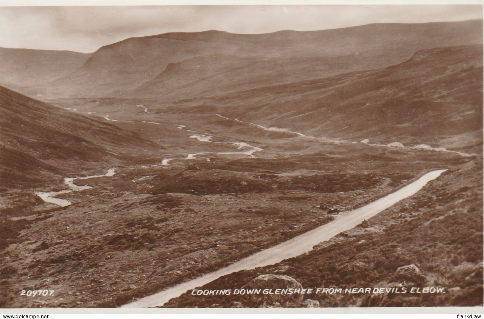 Postcard - Looking Down Glenshee From Near Devil's Elbow - Card No.209707 - Aug 1943 - Very Good - Unclassified