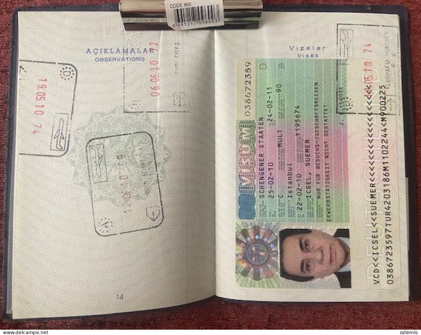 PASSPORT  PASSEPORT, 2010 ,USED,DEUTSCHLAND,,VİSA - Collections