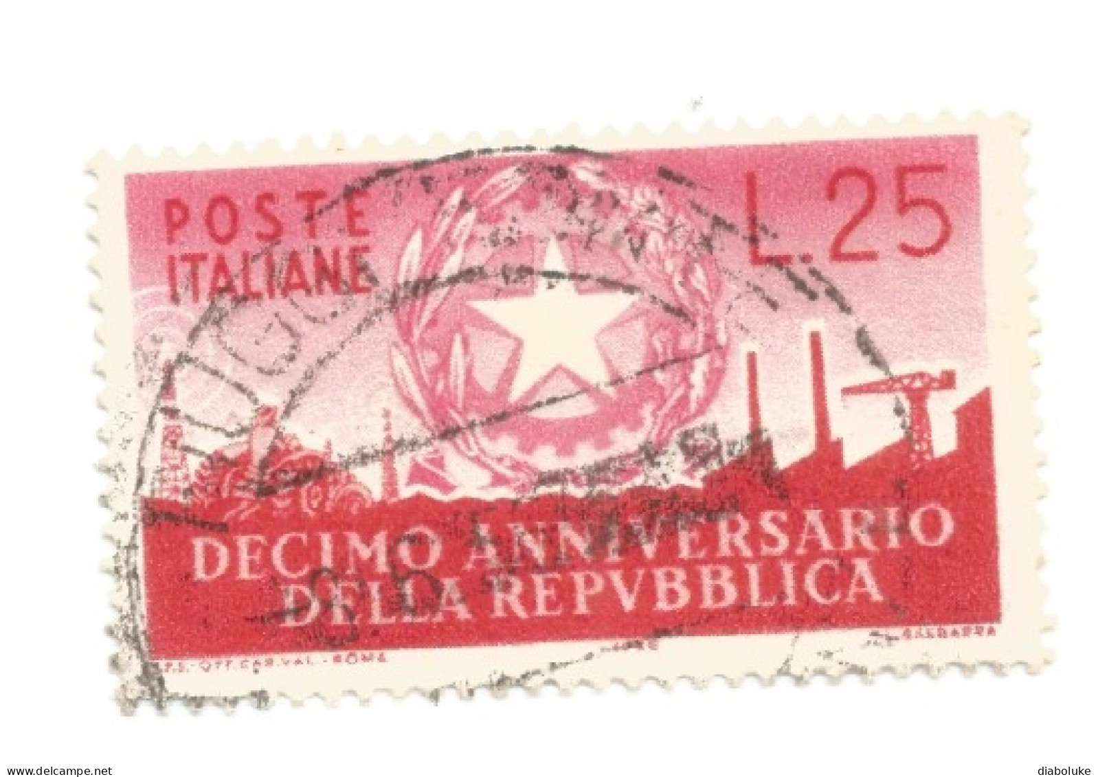 (REPUBBLICA ITALIANA) 1956, ANNIVERSARIO DELLA REPUBBLICA ITALIANA - Serie Di 4 Francobolli Usati - 1946-60: Oblitérés