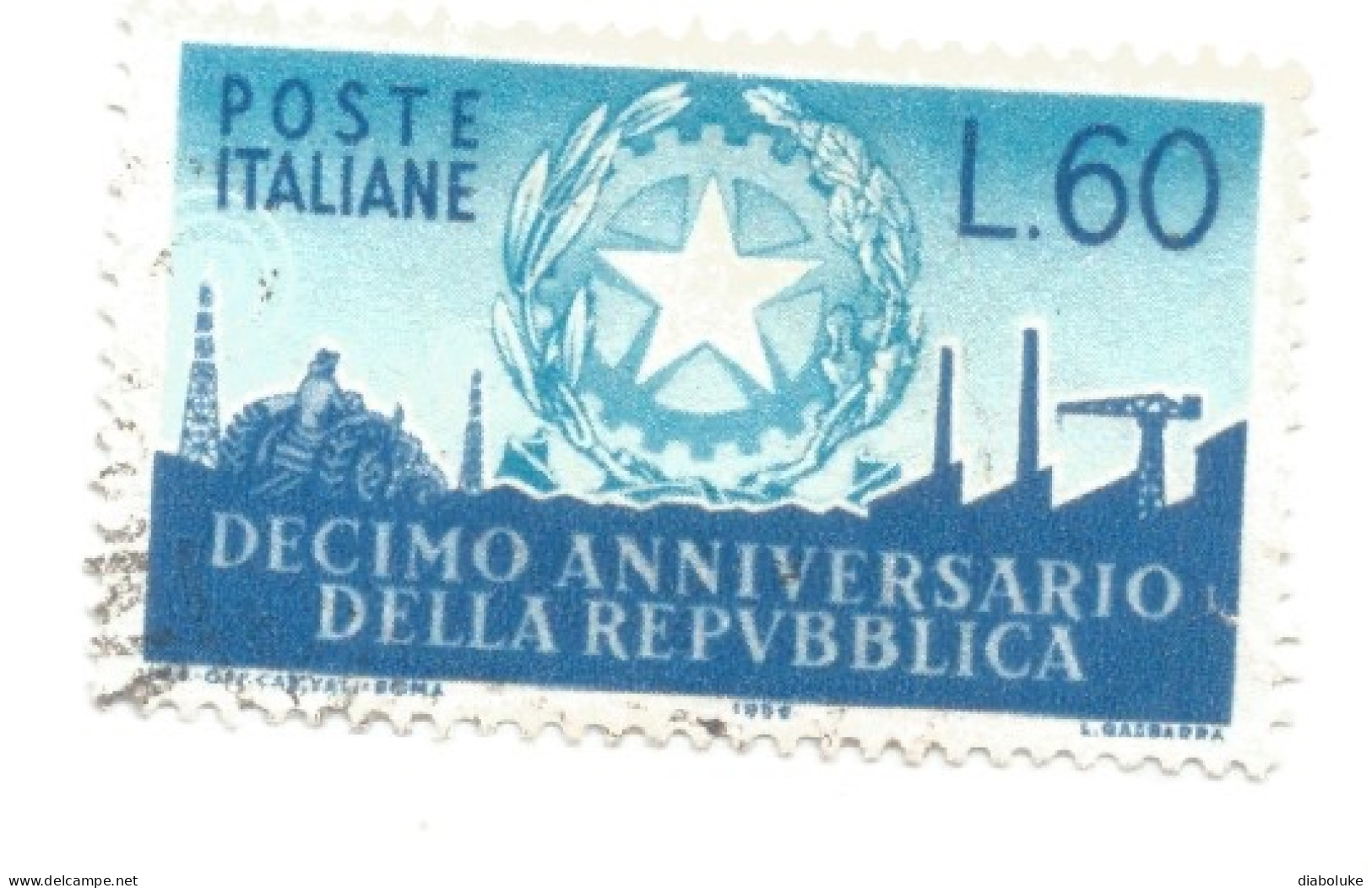 (REPUBBLICA ITALIANA) 1956, ANNIVERSARIO DELLA REPUBBLICA ITALIANA - Serie Di 4 Francobolli Usati - 1946-60: Oblitérés