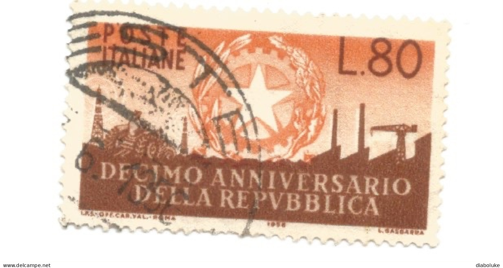 (REPUBBLICA ITALIANA) 1956, ANNIVERSARIO DELLA REPUBBLICA ITALIANA - Serie Di 4 Francobolli Usati - 1946-60: Oblitérés