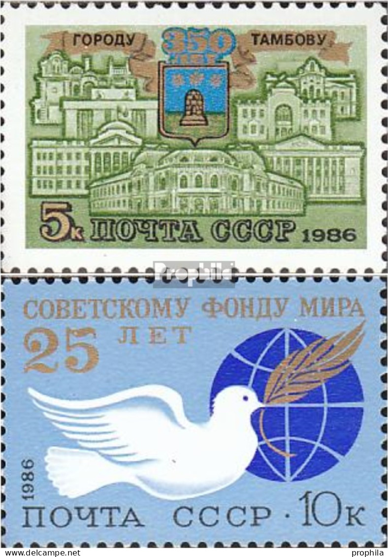 Sowjetunion 5600,5601 (kompl.Ausg.) Postfrisch 1986 350 Jahre Tambow, Friedensfonds - Unused Stamps