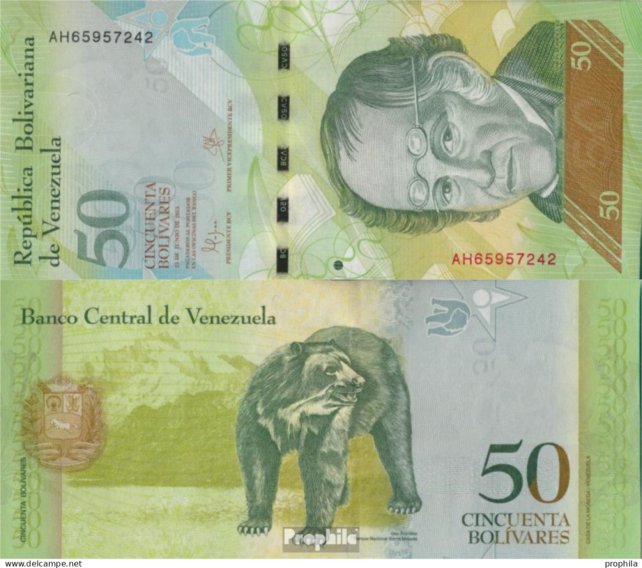 Venezuela Pick-Nr: 92j Bankfrisch 2015 50 Bolivares - Venezuela