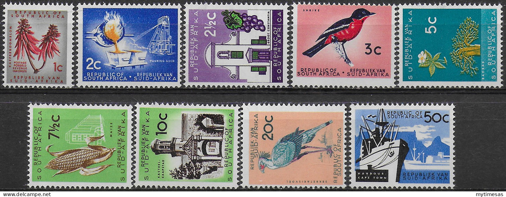 1961-63 South Africa Republic 9v. No W MNH SG N. 211/19 - Autres & Non Classés