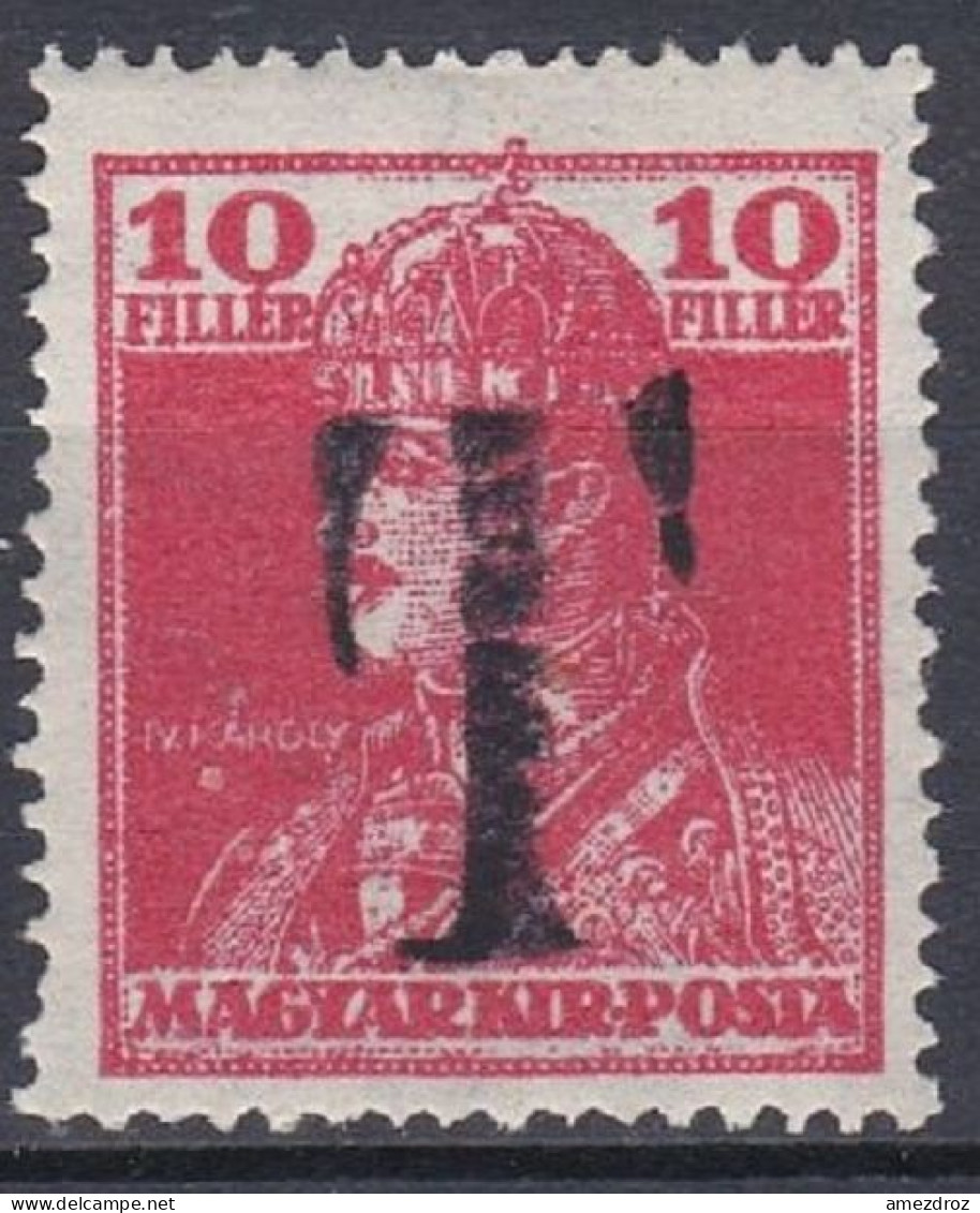 Hongrie Taxe 1919   Roi Charles IV Surcharge T (A9) - Port Dû (Taxe)