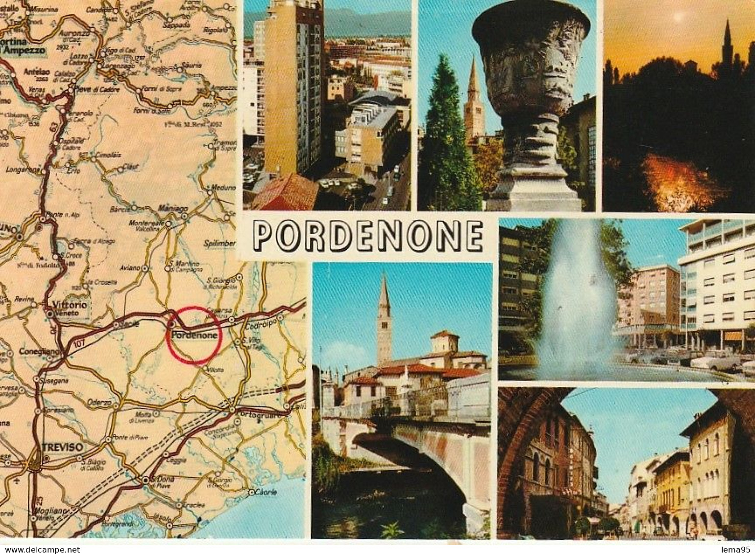 PORDENONE VEDUTINE BOLLO £ 25 VIAGGIATA - Pordenone