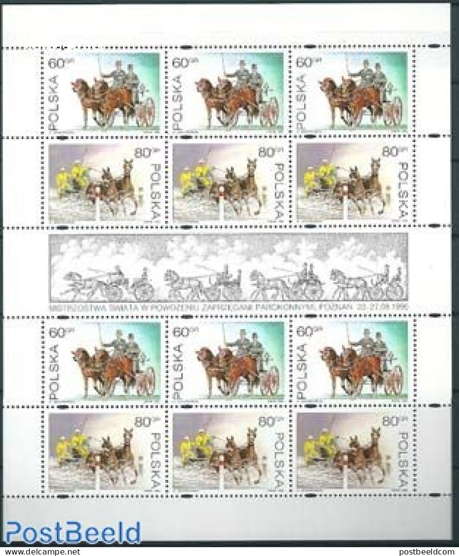 Poland 1995 Horse Sports M/s, Mint NH, Nature - Sport - Horses - Sport (other And Mixed) - Ungebraucht
