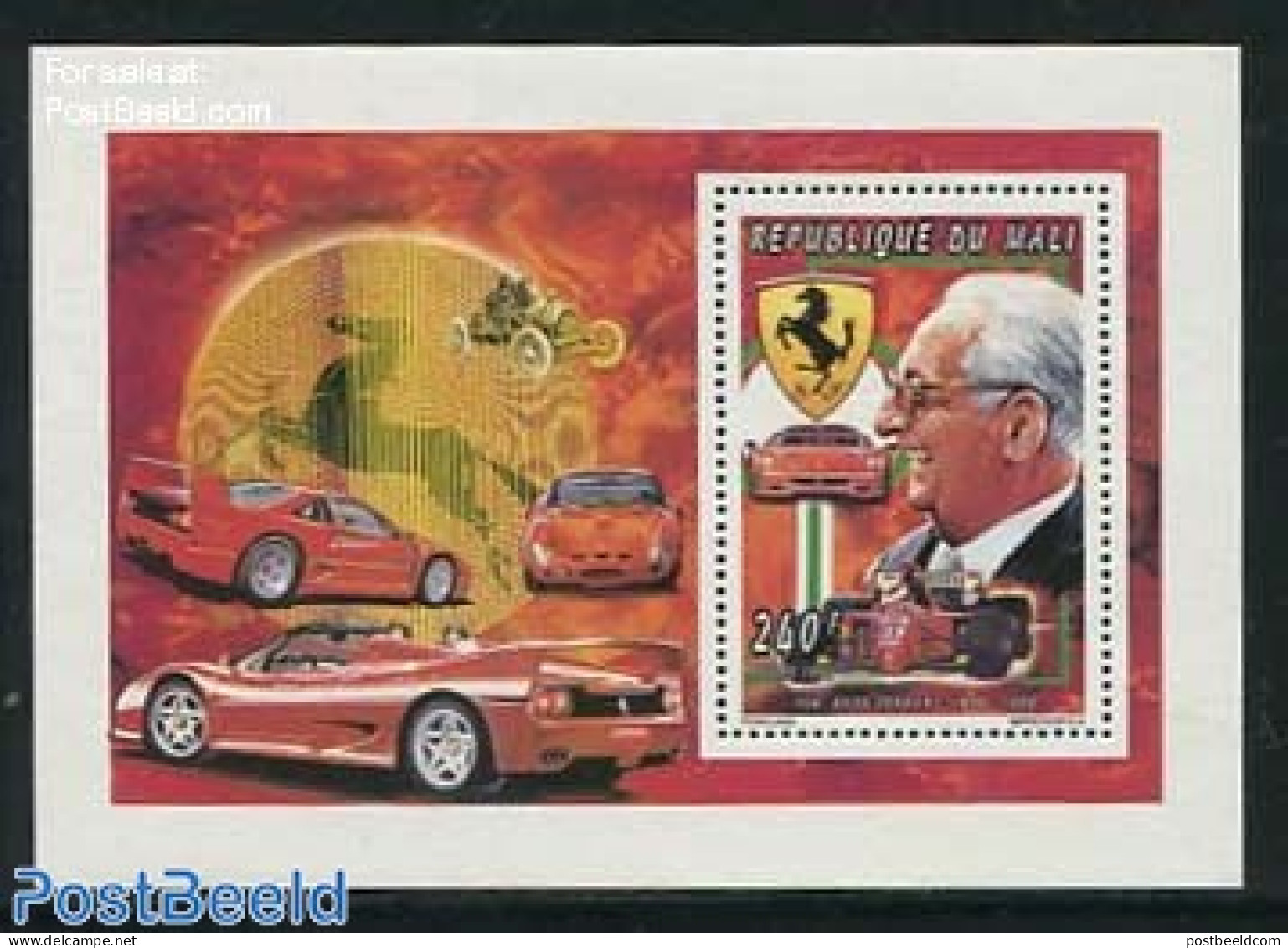 Mali 1995 Ferrari S/s, Mint NH, Sport - Transport - Autosports - Automobiles - Ferrari - Auto's