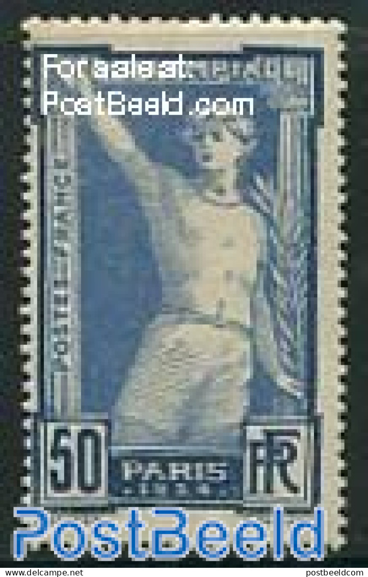 France 1924 50c, Stamp Out Of Set, Unused (hinged), Sport - Olympic Games - Unused Stamps