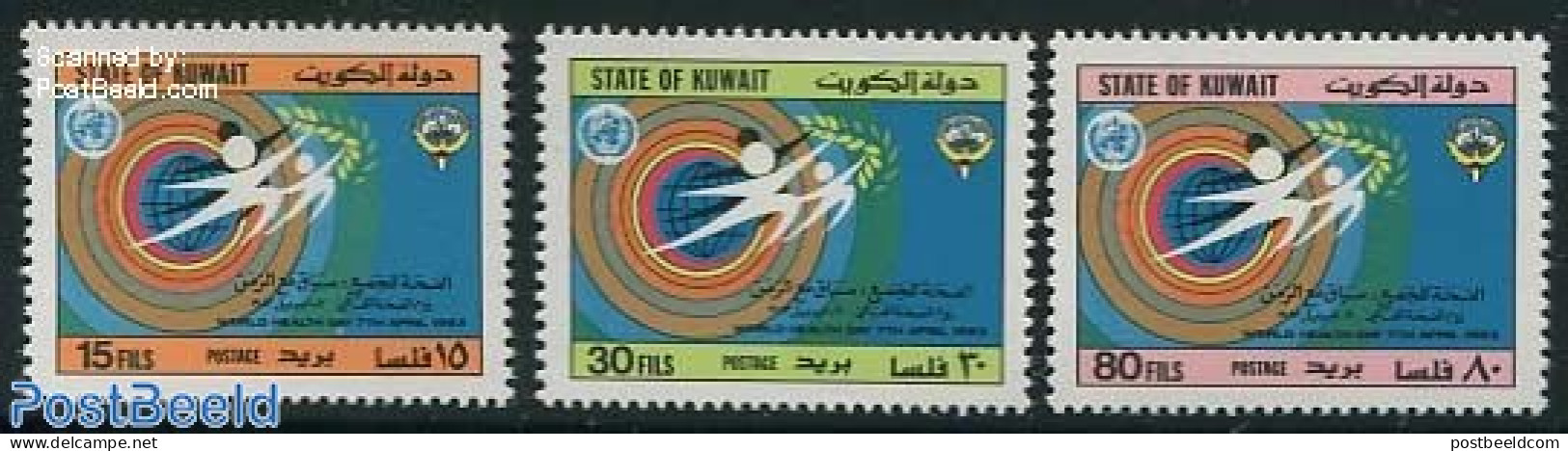 Kuwait 1983 World Health Day 3v, Mint NH, Health - Health - Kuwait