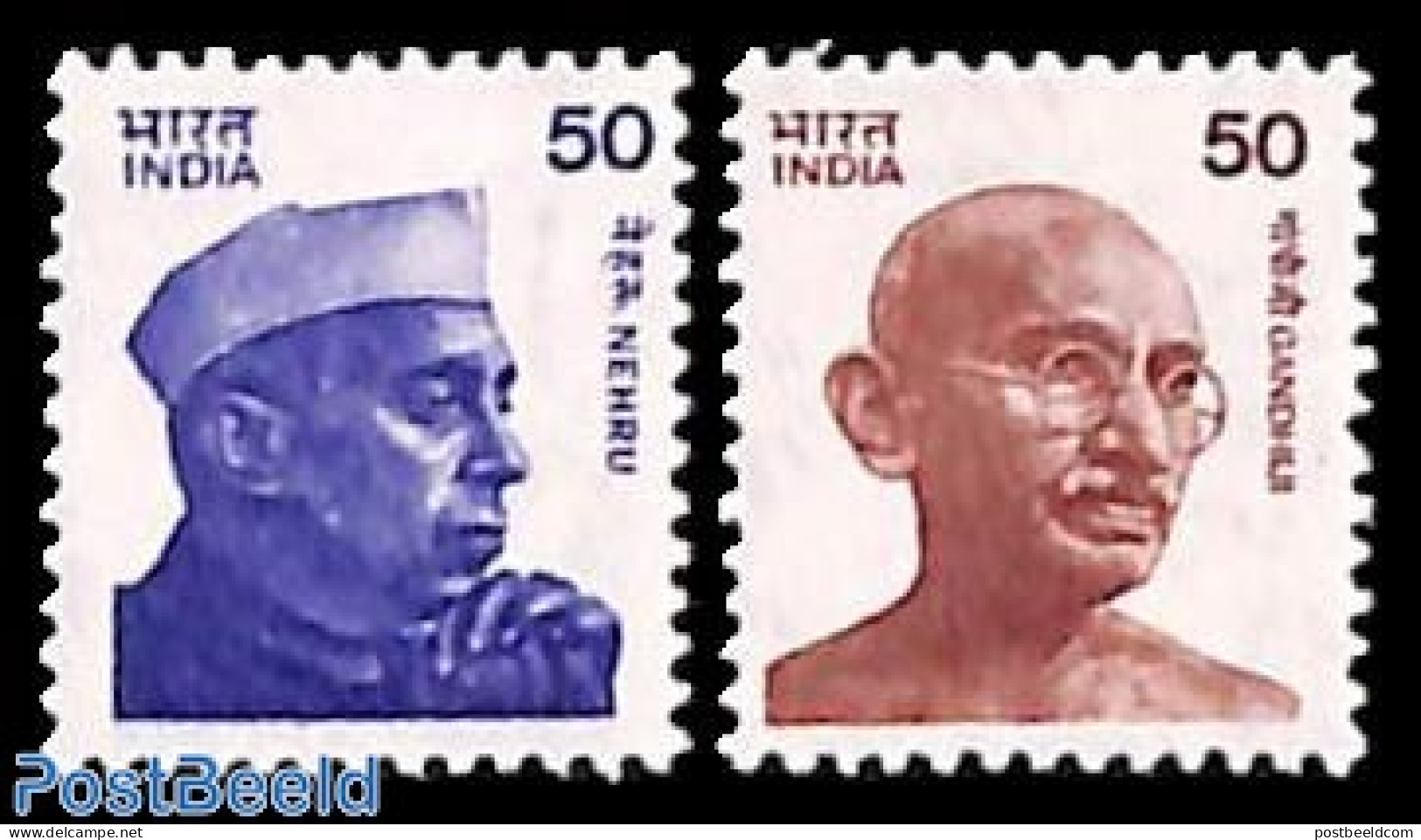 India 1983 Gandhi/Nehru 2v, Mint NH, History - Gandhi - Politicians - Ongebruikt