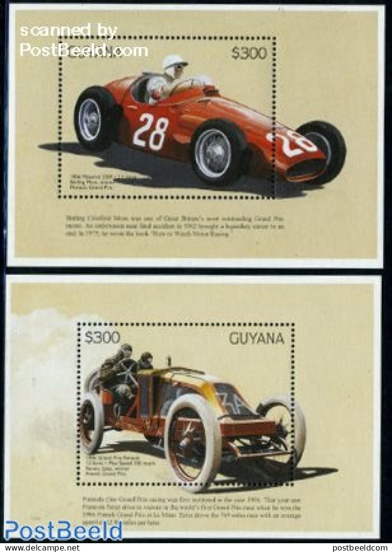 Guyana 1998 Autosport History 2 S/s, Mint NH, Sport - Transport - Autosports - Automobiles - Voitures