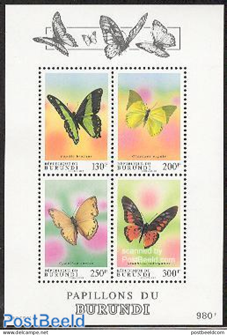 Burundi 1993 Butterflies S/s, Mint NH, Nature - Butterflies - Sonstige & Ohne Zuordnung