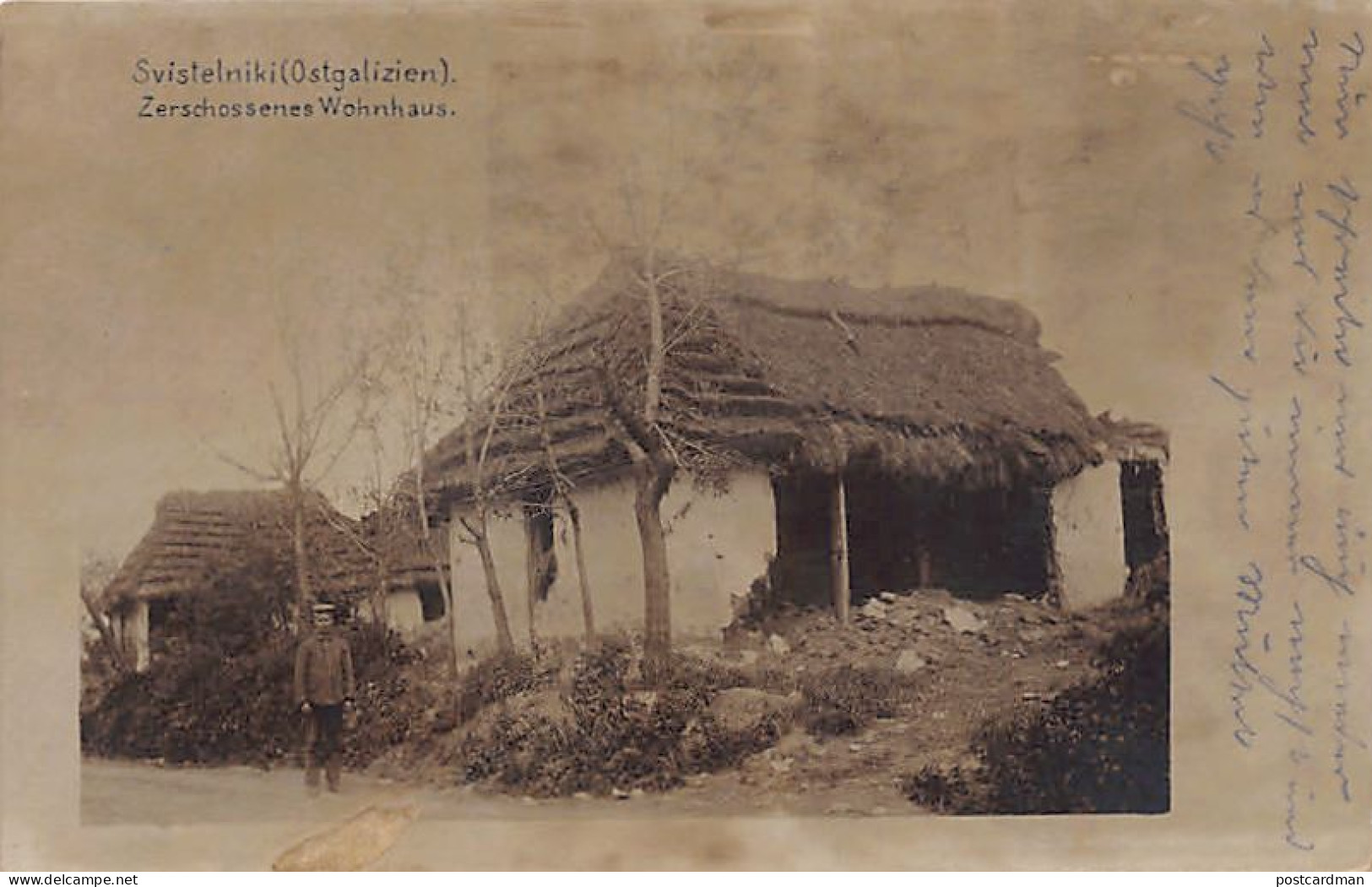 Ukraine - SWITANOK Svistelniki - Destroyed Peasant House During WW1 - REAL PHOTO - Ukraine