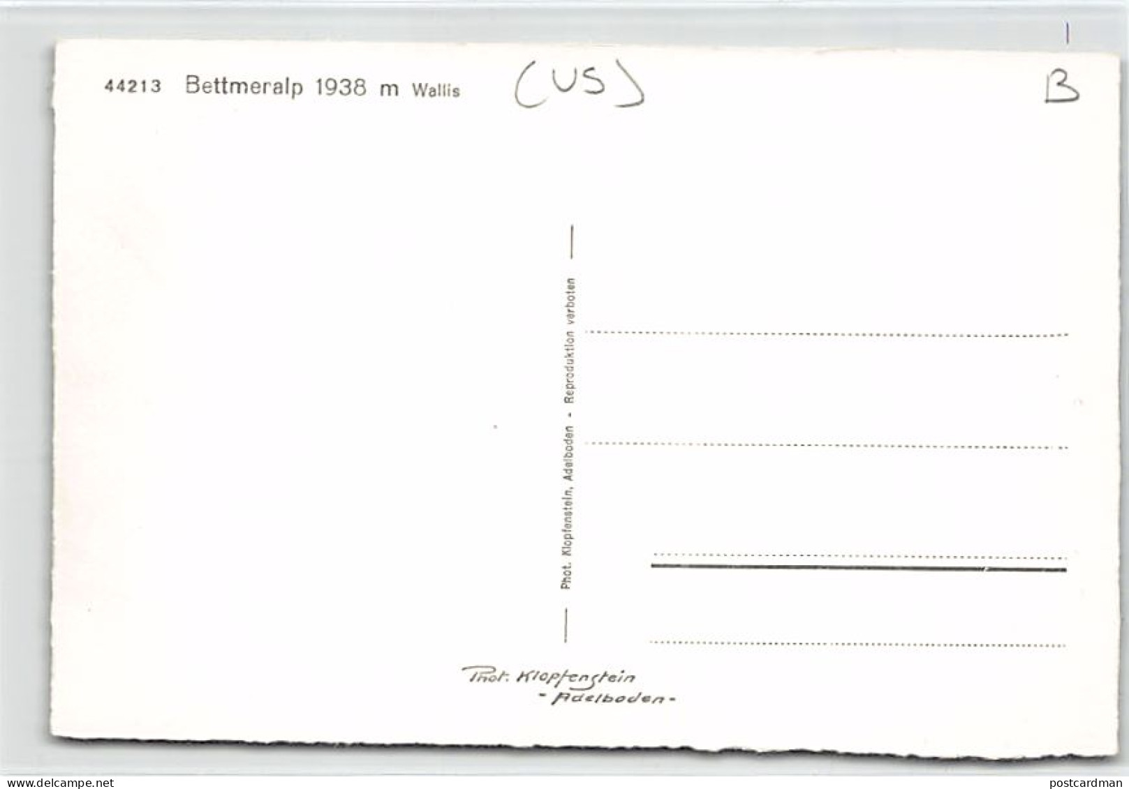 BETTMERALP (VS) Totalansicht - Verlag Kloptenstein 44213 - Bettmeralp