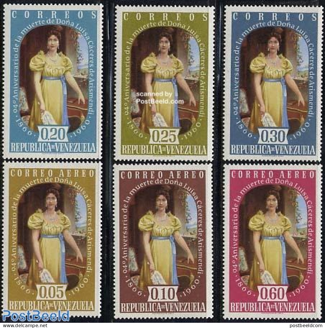 Venezuela 1960 Dona Luisa Caceres De Arismendi 6v, Mint NH, History - Women - Unclassified