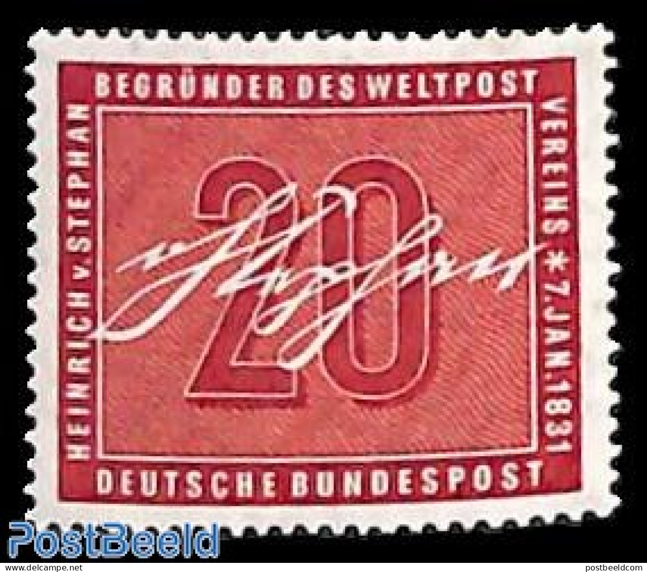 Germany, Federal Republic 1956 H. Von Stephan 1v, Mint NH, U.P.U. - Art - Handwriting And Autographs - Neufs